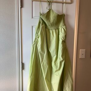 Anthropologie Lime Green Midi Dress